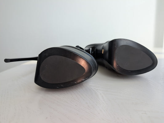 Carrie LaChance Autographed 6" Black Leather High Heel Boots 2 COA GBBL1