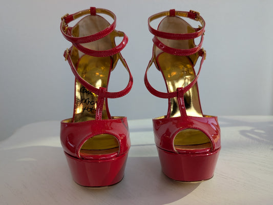 Carrie LaChance Autographed 6" red High Heels 2 COA LMBDR