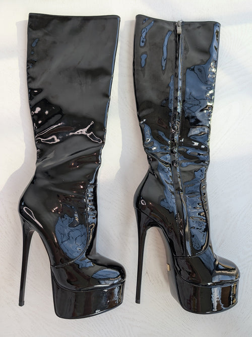 Carrie LaChance Autographed 6" Black High Heel Boots 1 COA GBB1