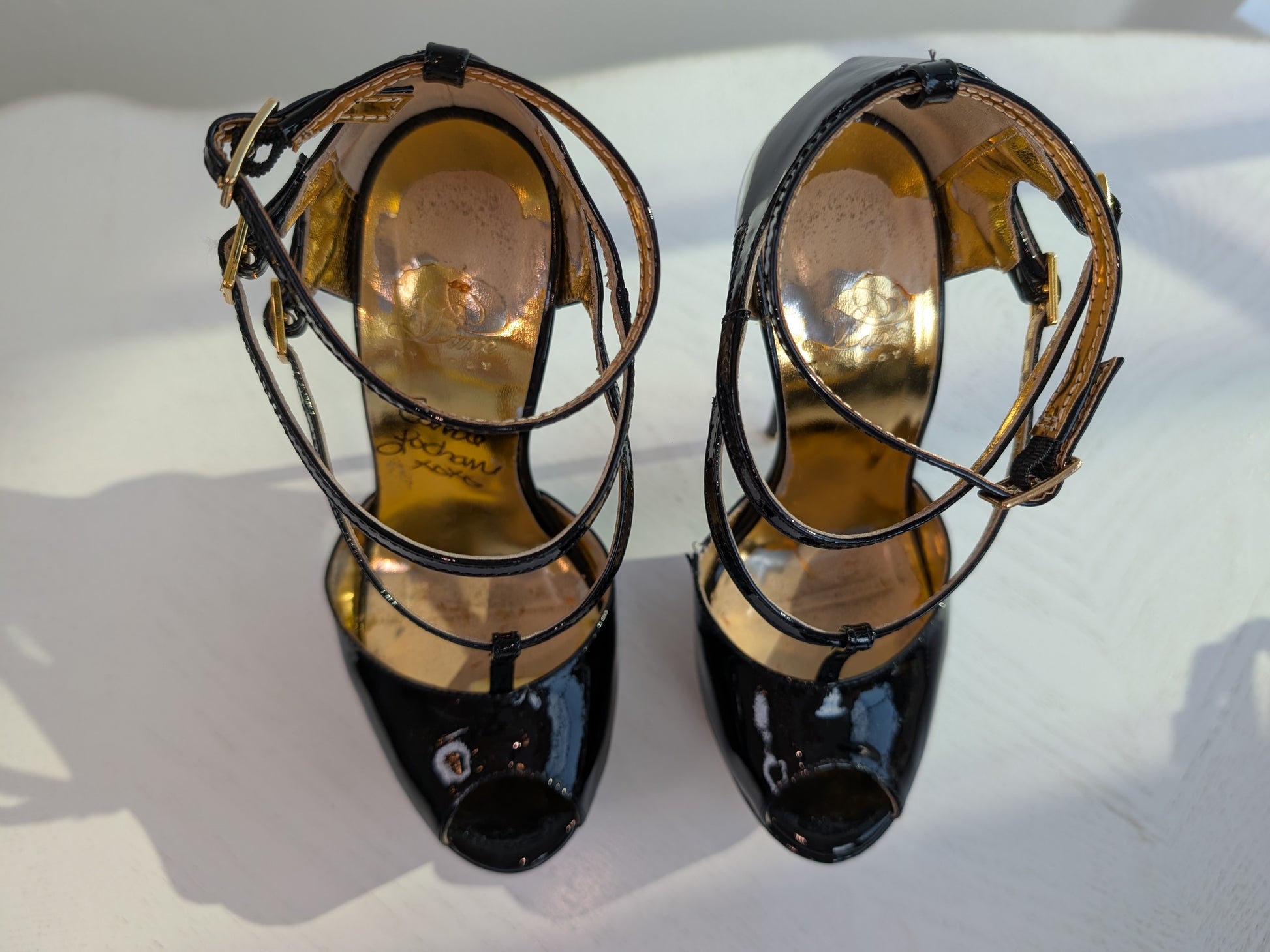 Carrie LaChance Autographed 6" Black High Heels 4 COA LMBDB