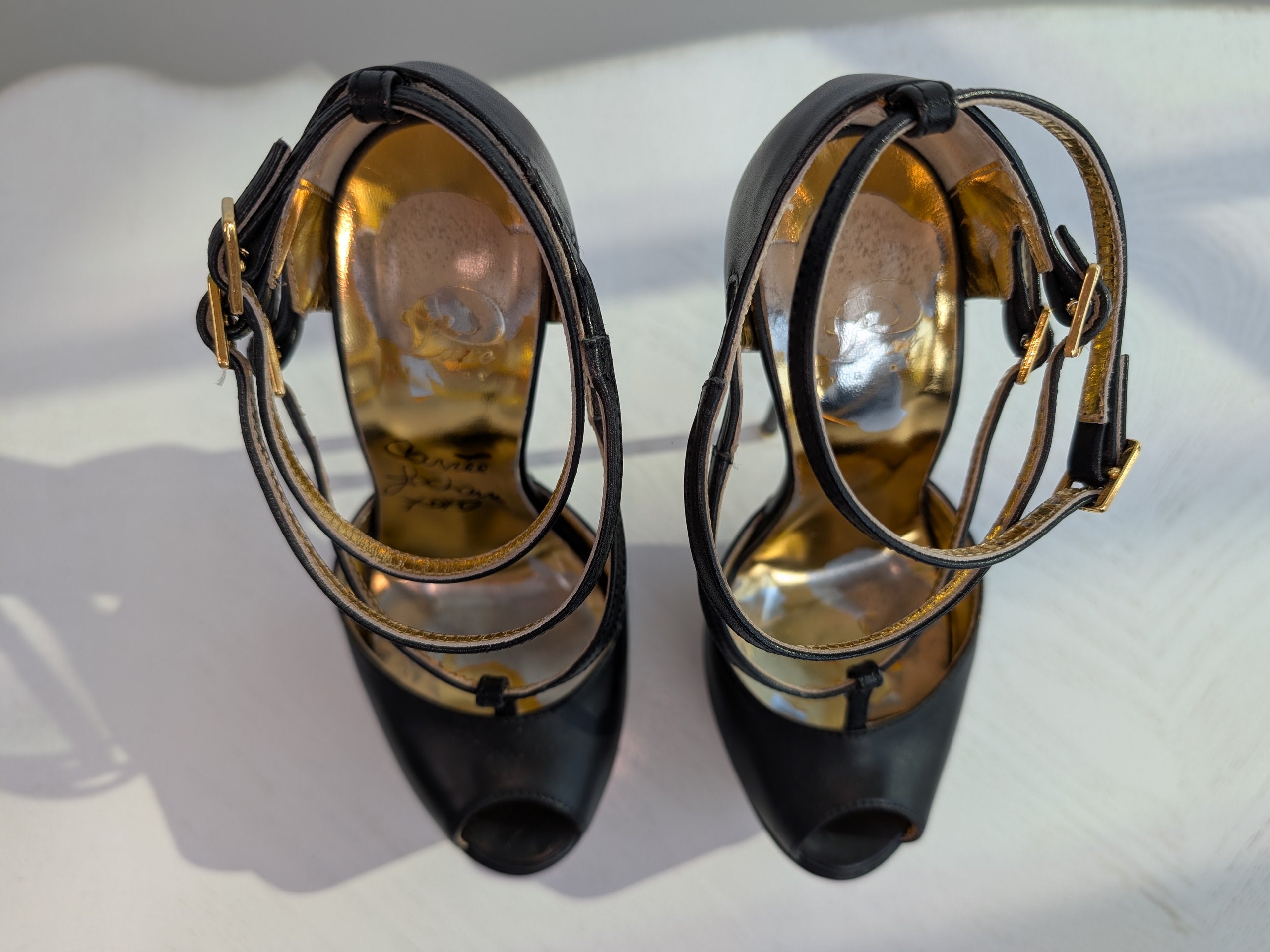 Carrie LaChance Autographed 6" Black Leather High Heels 3 COA LMBDBL