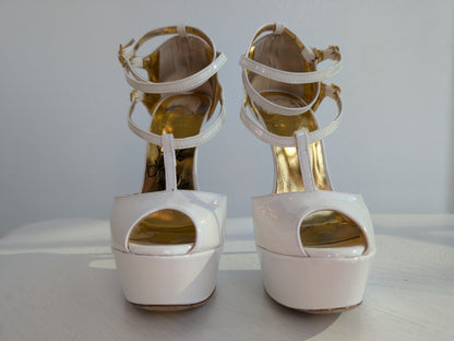 Carrie LaChance Autographed 6" White High Heels 2 COA LMBDW